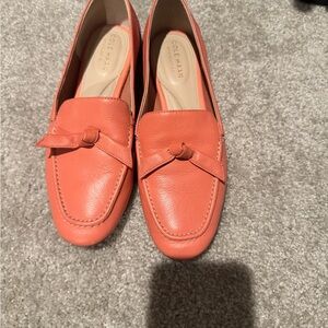 Cole Haan Women's Peach Leather Loafers